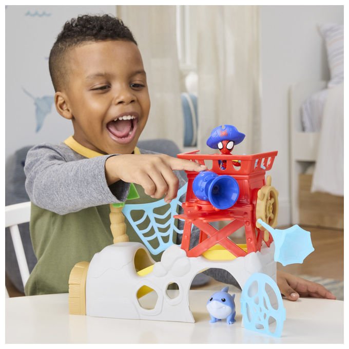 Hasbro Playset Spidey Water Web Isola Dei Pirati Con Action Figure e Accessori