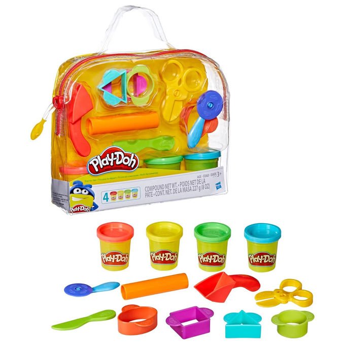 Hasbro Play - Doh Starter Set con 9 Attrezzi Creativi e 4 Vasetti di Pasta da Modellare - Yeppon