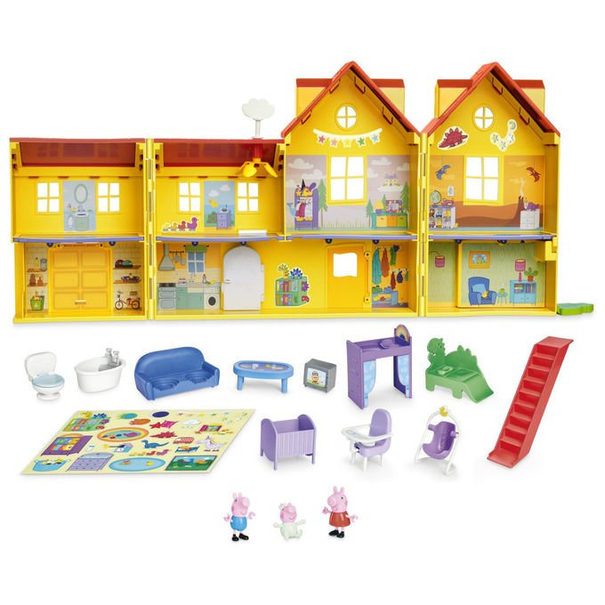 Peppa Pig Grande Casa di Peppa Playset con 3 Bambole e 11 Accessori - Yeppon