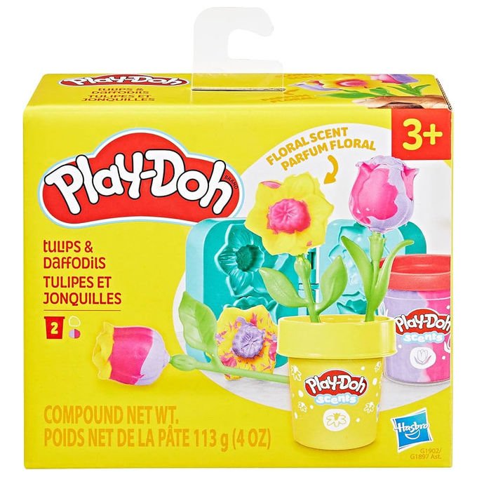 Hasbro Play-Doh Lil Flowers Tulipani e Narcisi Pasta Modellabile per Bambini
