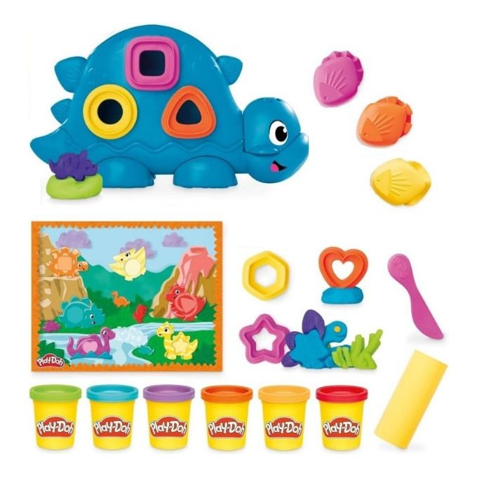 Play-Doh Il Mio Primo Dino Forme e Colori Playset con 11 Strumenti e 6 Vasetti
