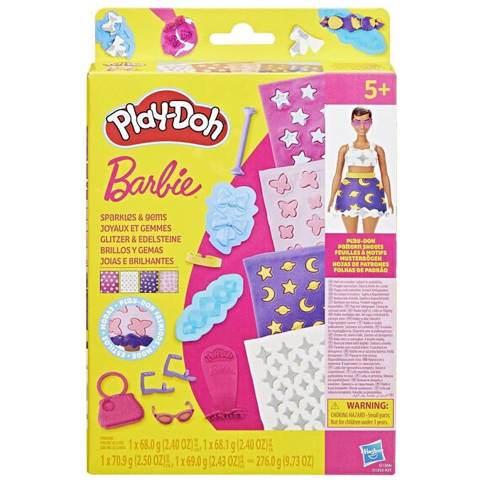 Play-Doh Barbie Designer Patterns Packs Set Creativo con Pasta Modellabile