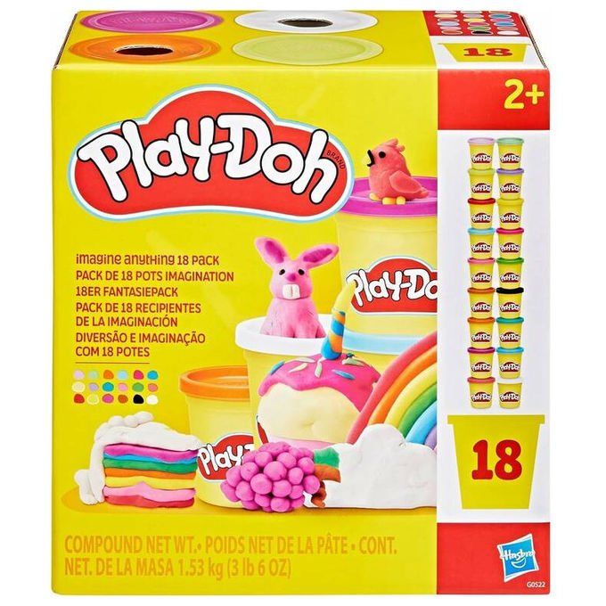 PLAY - DOH Set 18 Barattoli Pasta Modellabile 85 g - Yeppon