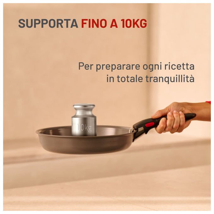 Lagostina Manico Rimovibile Ingenio Verde Bachelite e Acciaio Inox Compatibile con Pentole Ingenio