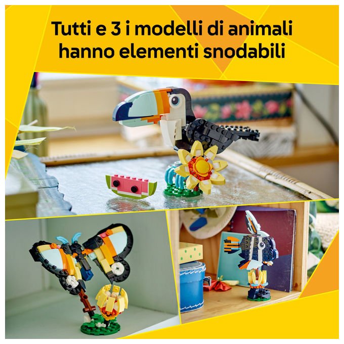 Lego Tucano Tropicale Animali Selvatici Creator 3 in 1