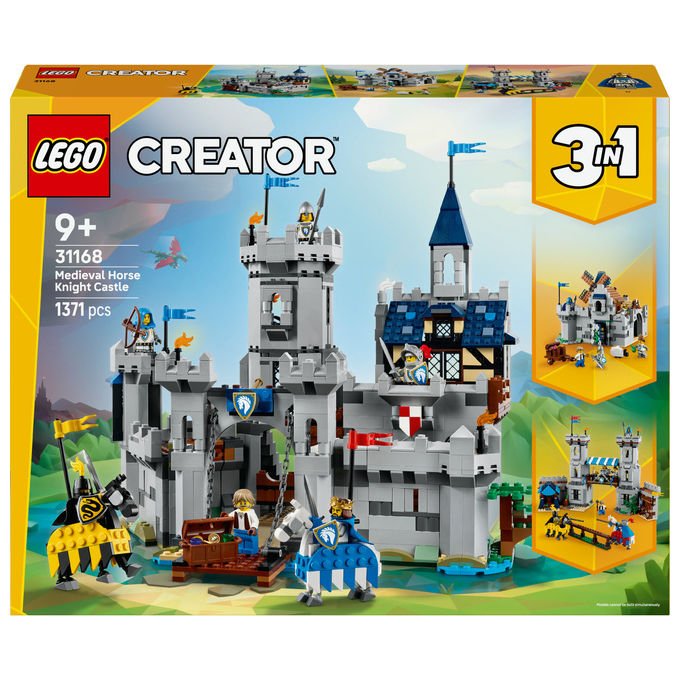 Lego Castello del Cavaliere Medievale Creator 3 in 1 Set Costruzioni 1371 Pezzi
