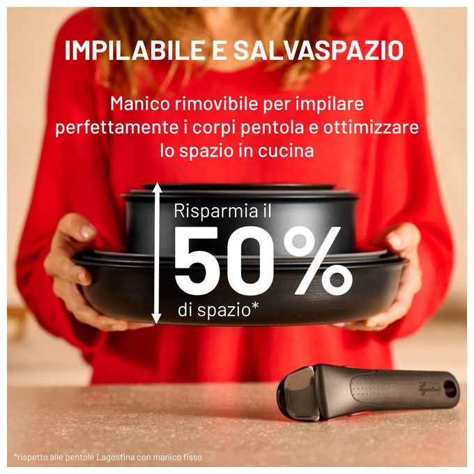 Lagostina Manico Amovibile Ingenio Blu Compatibile con linea Ingenio