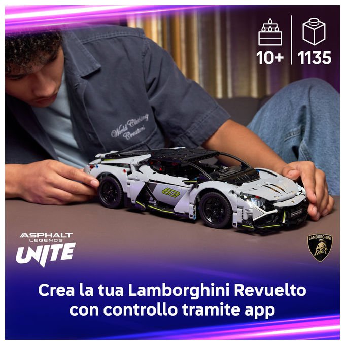 Lego Lamborghini Revuelto Super Sports Car Set da Costruzione 1135 Pezzi