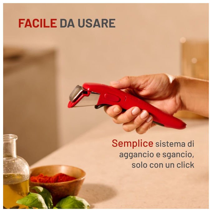 Lagostina Manico Rimovibile Ingenio Rosso Compatibile con pentole Ingenio