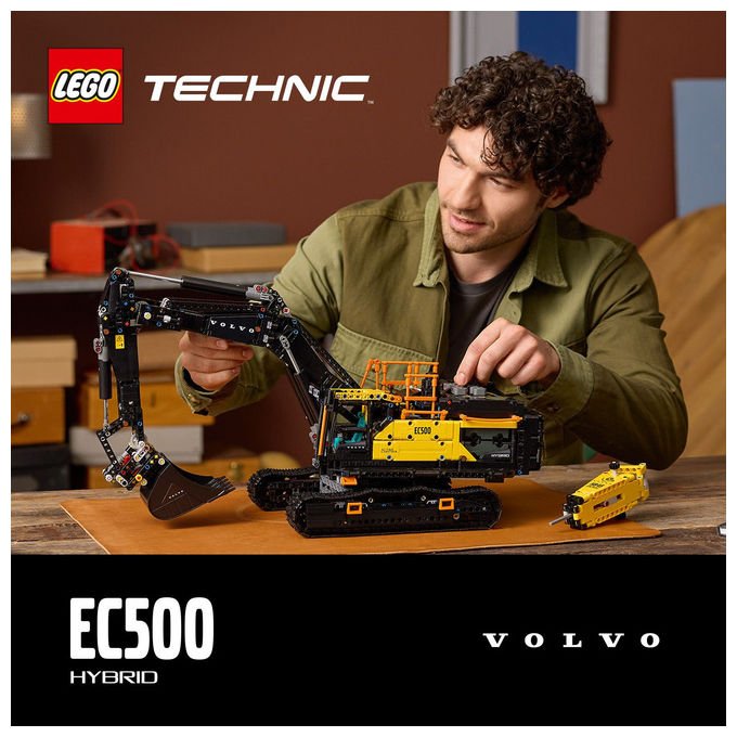 Lego, Escavatore Volvo EC500 Hybrid Technic, Set costruzioni, 2359 pezzi