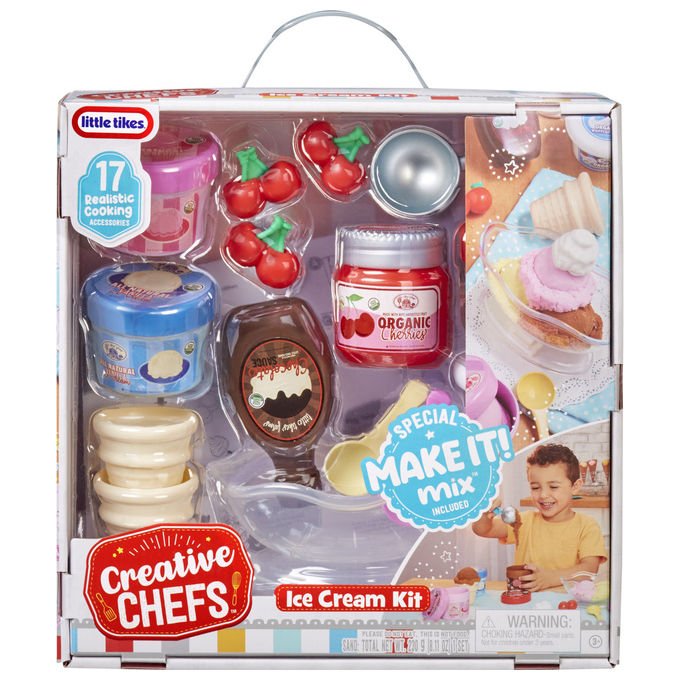 Little Tikes Set Gelato Creative Chefs Gioco di Imitazione Multicolore 17 Accessori
