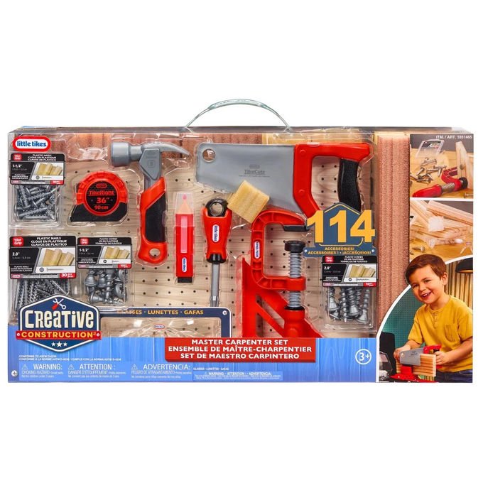 Little Tikes Set di Costruzione Creative Construction Tubi Metallo e Legno 3+