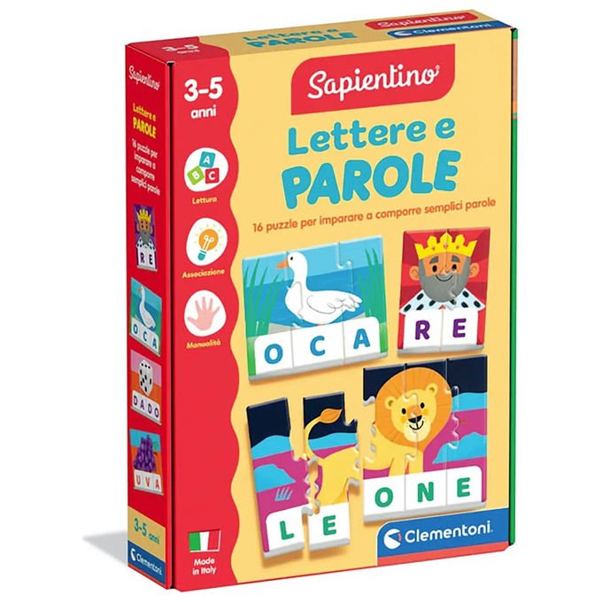 Clementoni Sapientino Lettere e Parole Gioco Educativo Puzzle Alfabeto 3-5 Anni