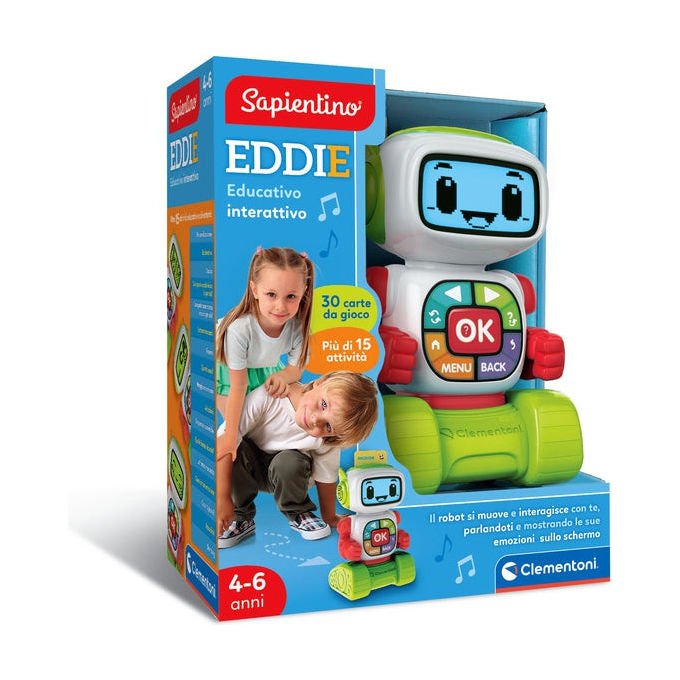 Clementoni Sapientino Eddie Robot Educativo Interattivo con Schermo LCD