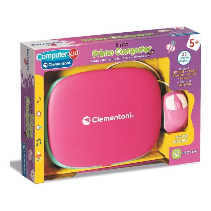 Clementoni, Il Mio Primo Computer Rosa, Laptop educativo interattivo, +5 Anni