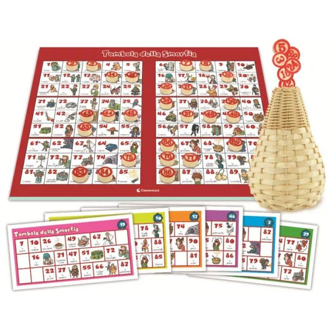 Clementoni Tombola della Smorfia Gioco da Tavolo Numeri in Legno Panariello in Vimini