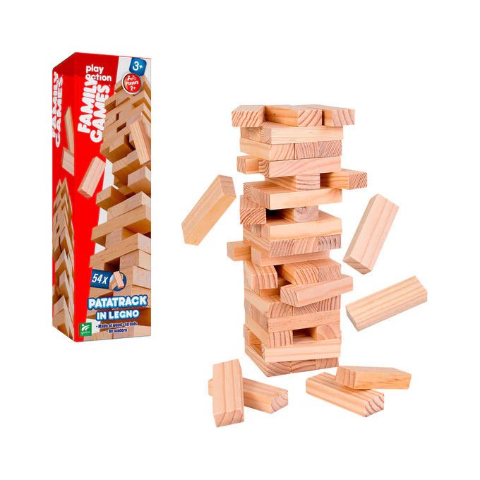 Family Games Patatrack in Legno Gioco di Abilita' con 54 Blocchetti