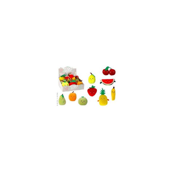 Globo Peluche di Frutta con Faccina Assortito Altezza 12 cm