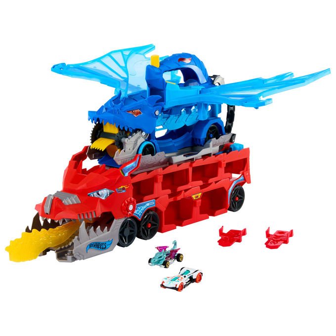 Hot Wheels Drago Trasportatore Trasformabile Include 2 Veicoli