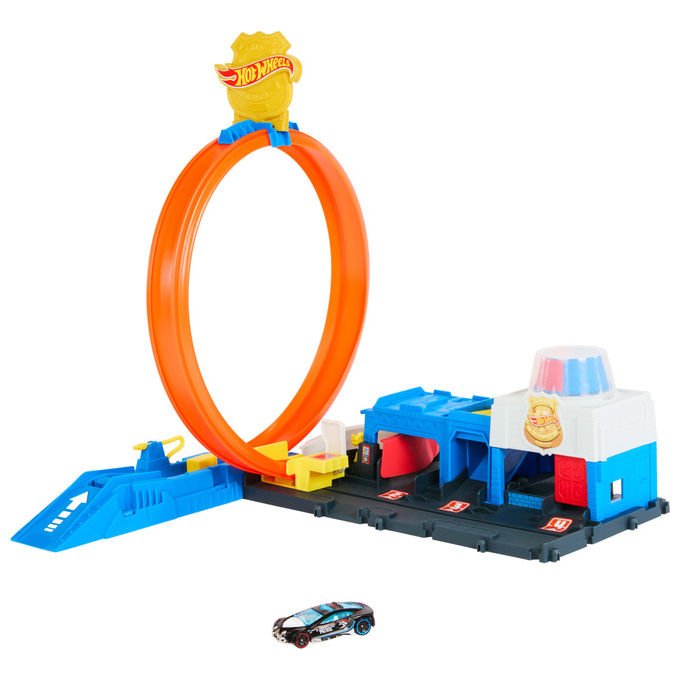 Hot Wheels Pista City Super Commissariato di Polizia Playset con Veicolo