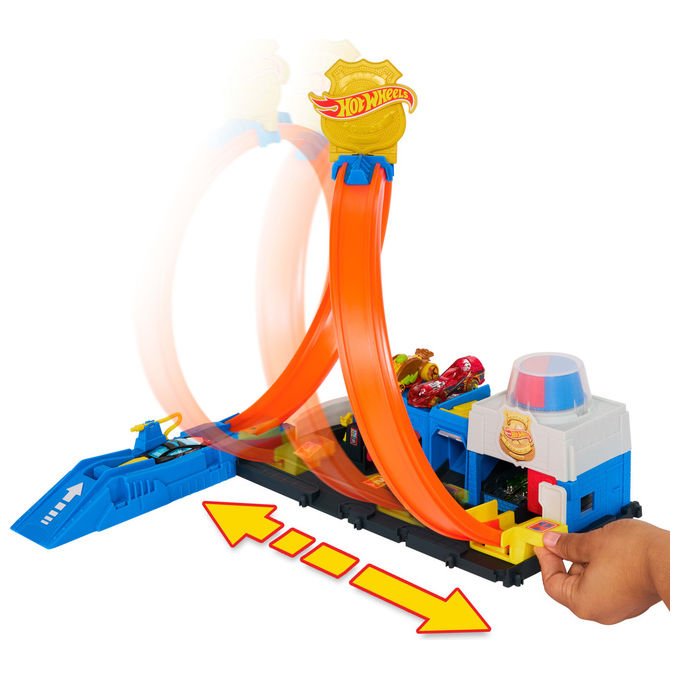 Hot Wheels Pista City Super Commissariato di Polizia Playset con Veicolo