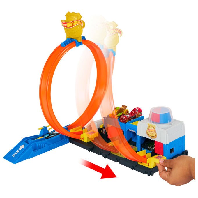 Hot Wheels Pista City Super Commissariato di Polizia Playset con Veicolo