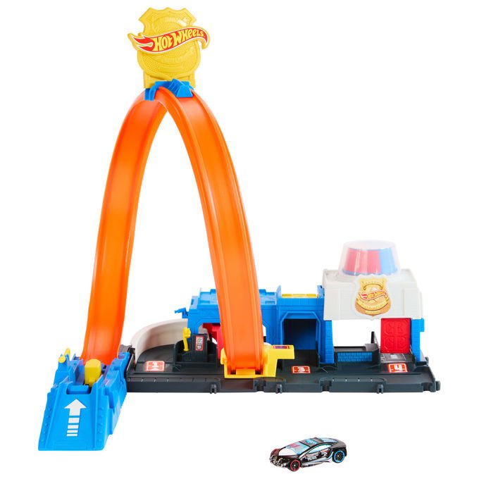 Hot Wheels Pista City Super Commissariato di Polizia Playset con Veicolo