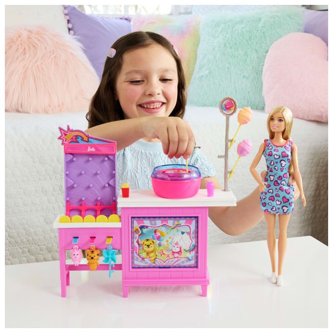 Barbie Bambola Chiosco Zucchero Filato con 20 Accessori