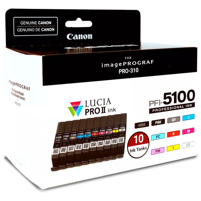 Canon 6951C009 PFI-5100 Multipack cartuccia d'inchiostro originale resa standard 10 pezzi colore Nero