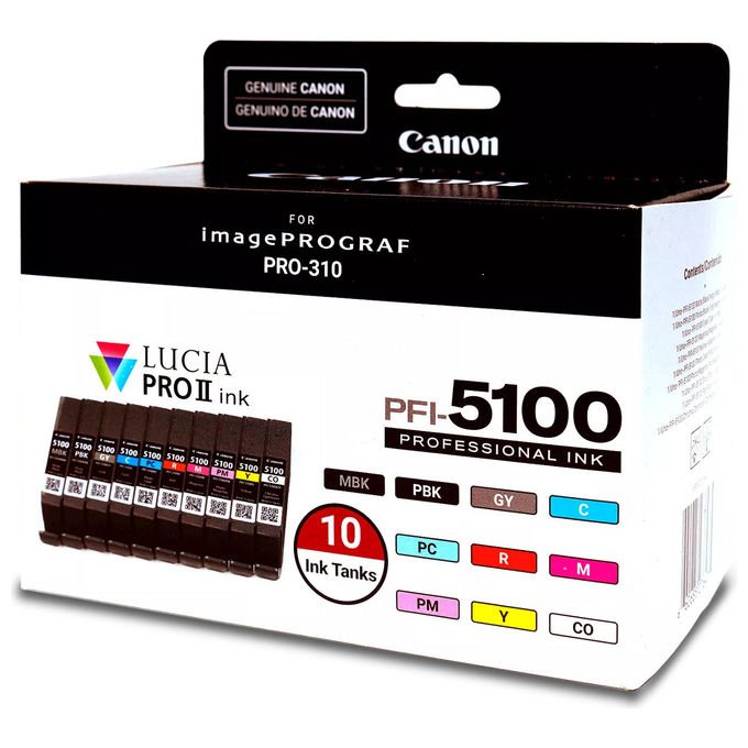 Canon 6951C009 PFI-5100 Multipack cartuccia d'inchiostro originale resa standard 10 pezzi colore Nero