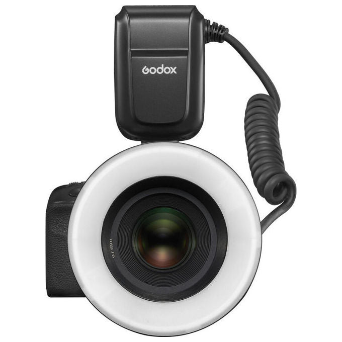 Godox MF-R76N TTL Macro Ring Flash Nikon con Illuminazione Coassiale Uniforme e Wireless 2.4G colore Nero