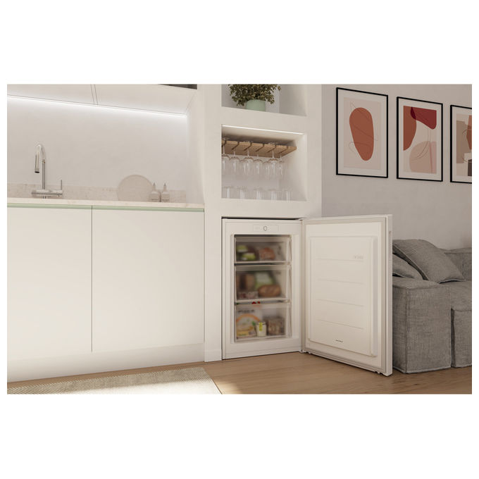 Candy CNUQ2L58EW Congelatore Verticale 90 L 86 cm Classe E 37 dB 3 Cassetti colore Bianco