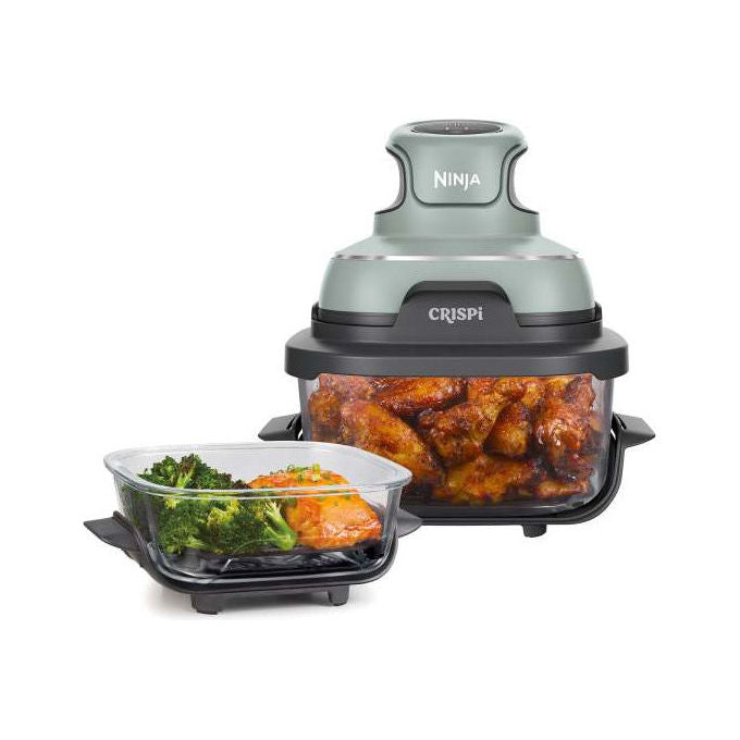 Ninja Crispi FN101EUSG - Friggitrice ad Aria Calda  3.8L 1700W Verde Grigio Trasparente