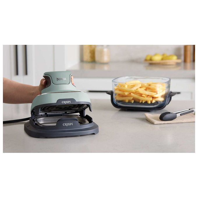 Ninja Crispi FN101EUSG - Friggitrice ad Aria Calda  3.8L 1700W Verde Grigio Trasparente