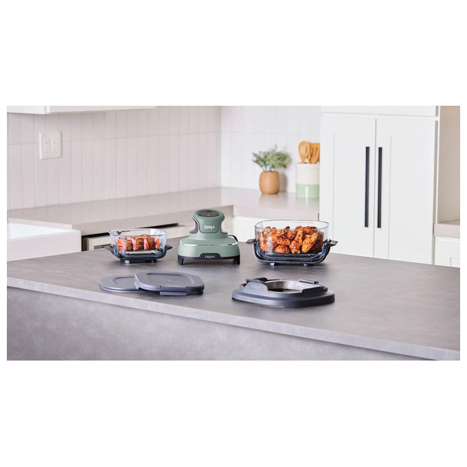 Ninja Crispi FN101EUSG - Friggitrice ad Aria Calda  3.8L 1700W Verde Grigio Trasparente