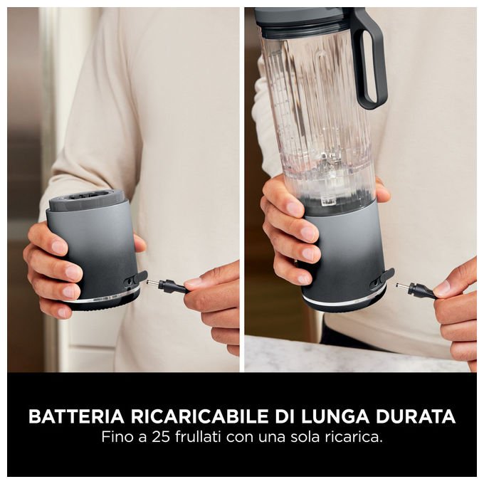 Ninja Frullatore Portatile BC251EUGY 0.57 L Grigio e Trasparente - Yeppon