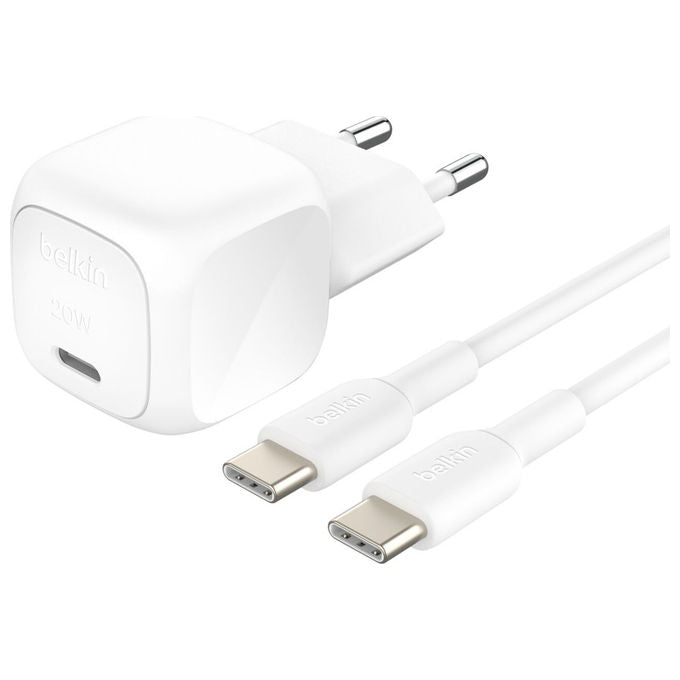 Belkin Caricabatterie Universale USB - C 20W Ricarica Rapida Bianco con Cavo - Yeppon