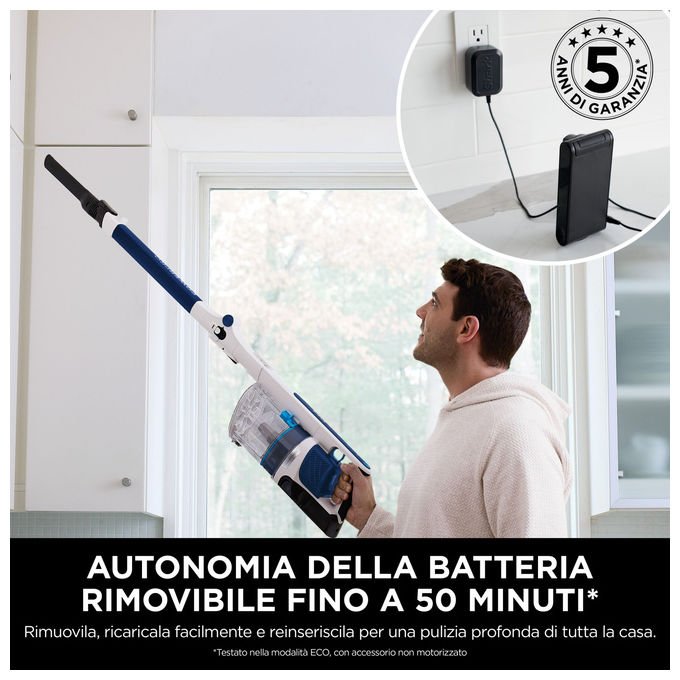 Shark IZ380EU - Aspirapolvere Senza Filo PowerPro con Anti Hair Wrap e FloorDetect Blu Scuro Metallizzato - Yeppon