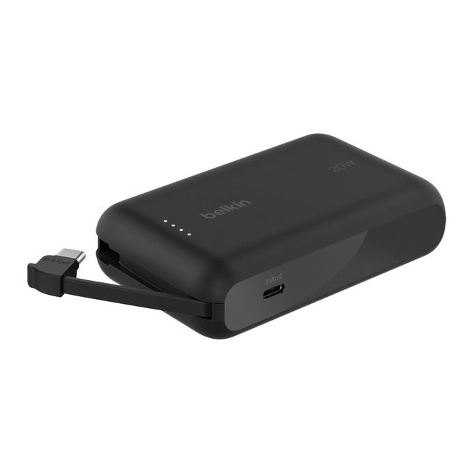 Belkin Powerbank 10000 mAh Nero con Cavo USB - C Integrato 20W - Yeppon