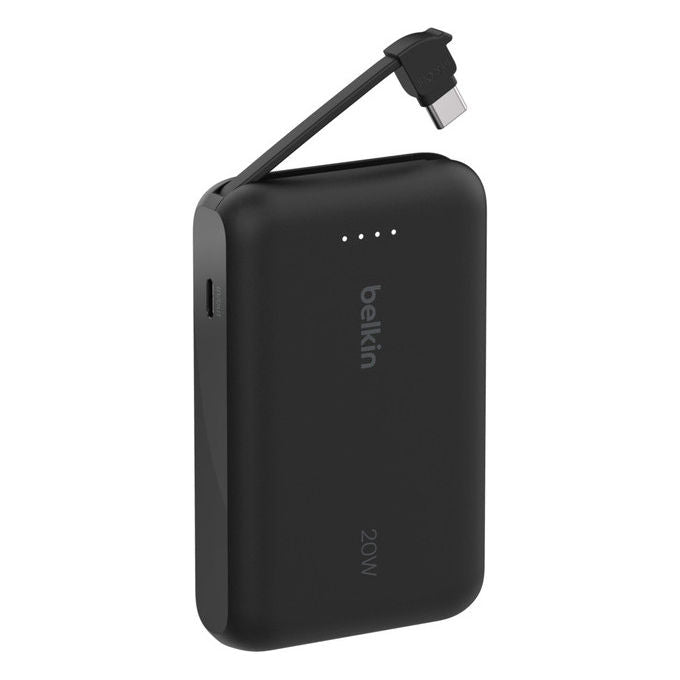 Belkin Powerbank 10000 mAh Nero con Cavo USB - C Integrato 20W - Yeppon
