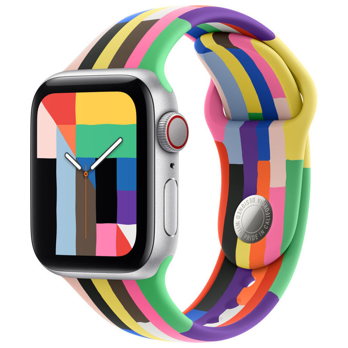 Apple Cinturino Sport Pride Edition Multicolore Fluoroelastomero S-M
