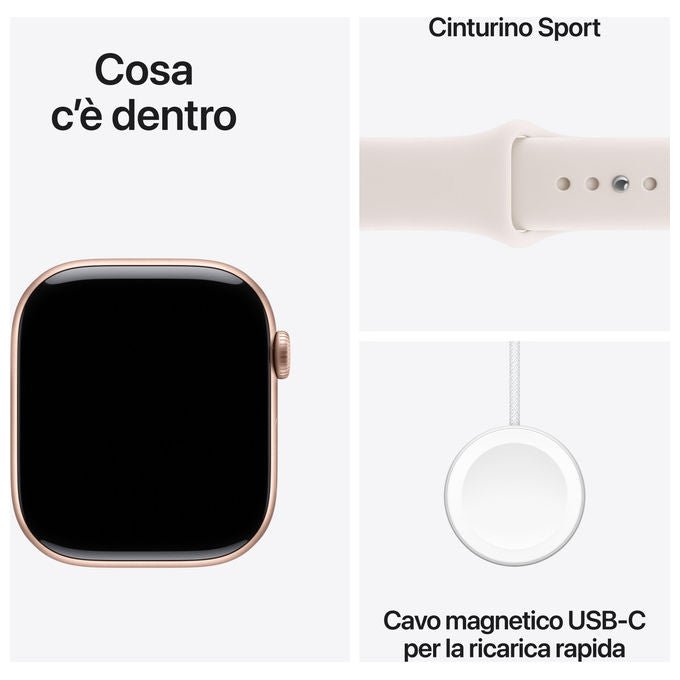 Apple Watch Series 11 GPS 46mm Cassa Alluminio Oro Rosa con Band Rosa Fard