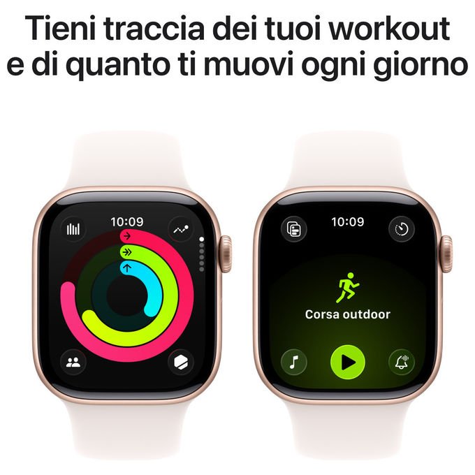 Apple Smartwatch GPS + Cellular Series 11 42mm Cassa Alluminio Oro Rosa Cinturino Rosa Fard