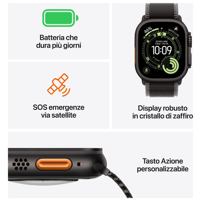 Apple Watch Ultra 3 GPS + Cellular 49mm Titanio Naturale Loop Maglia Milanese Titanio Large