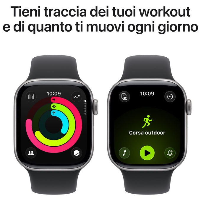 Apple Watch Series 11 42mm GPS + Cellular Alluminio Grigio Siderale Sport Band Nero