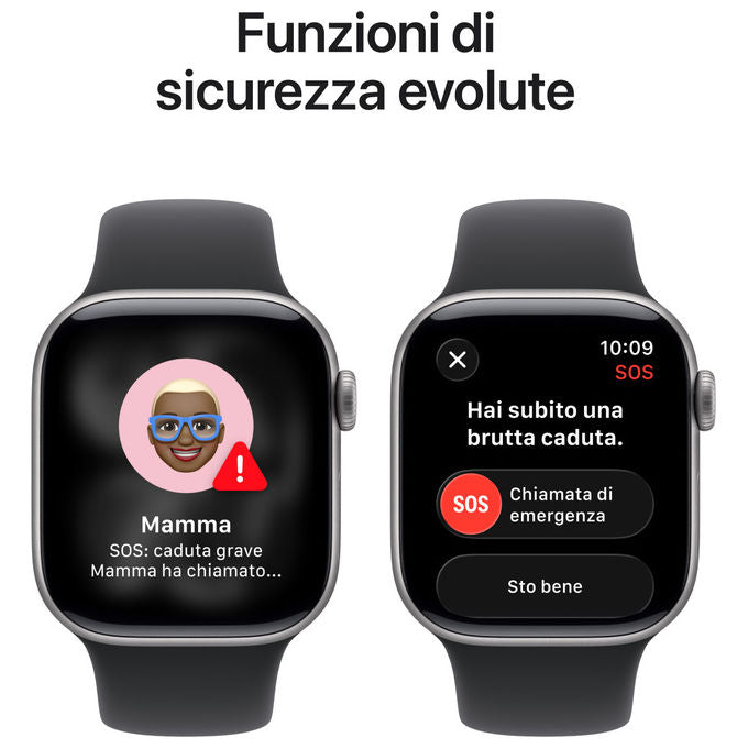Apple Watch Series 11 42mm GPS + Cellular Alluminio Grigio Siderale Sport Band Nero