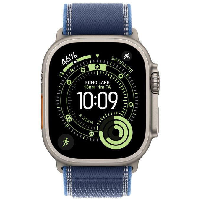 Apple Watch Ultra 3 GPS + Cellular 49mm Titanio Trail Loop Blu-Blu Acceso M-L