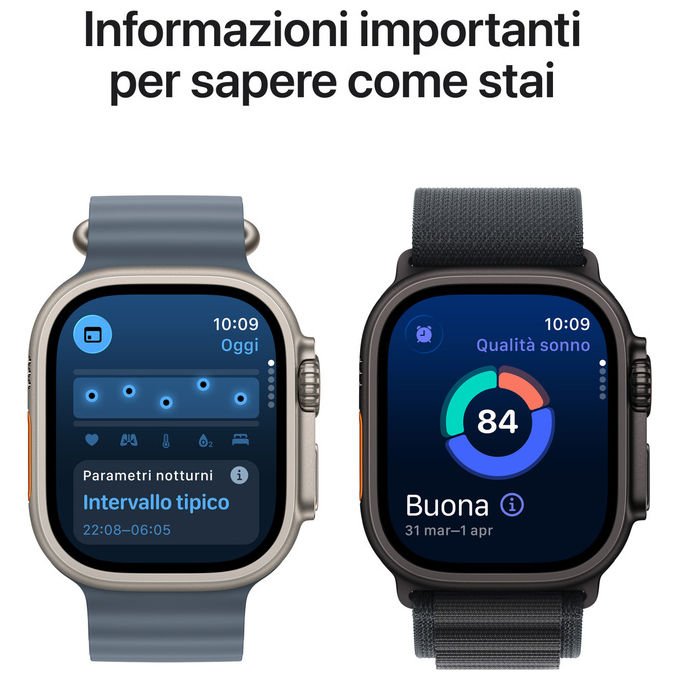 Apple Watch Ultra 3 GPS + Cellular 49mm Titanio Trail Loop Blu-Blu Acceso M-L