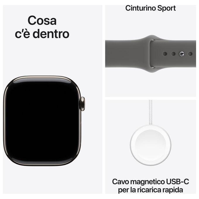 Apple Watch Series 11 GPS + Cellular 46mm Titanio Grigio Pietra M-L