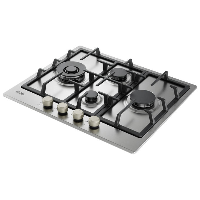 De’Longhi Piano Cottura a Gas da Incasso 60 cm 4 Bruciatori Acciaio Inox